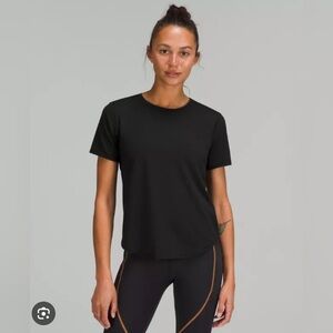 Lululemon High-Neck Running and Training T-Shirt. Black. Size 8. Like new!